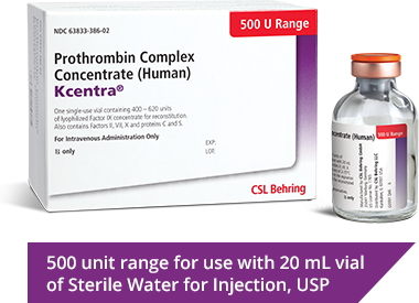 500 unit Kcentra vial